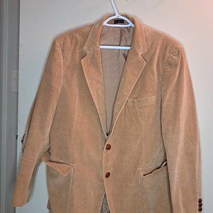 Men's Light Brown Corduroy 2 Button Jacket
